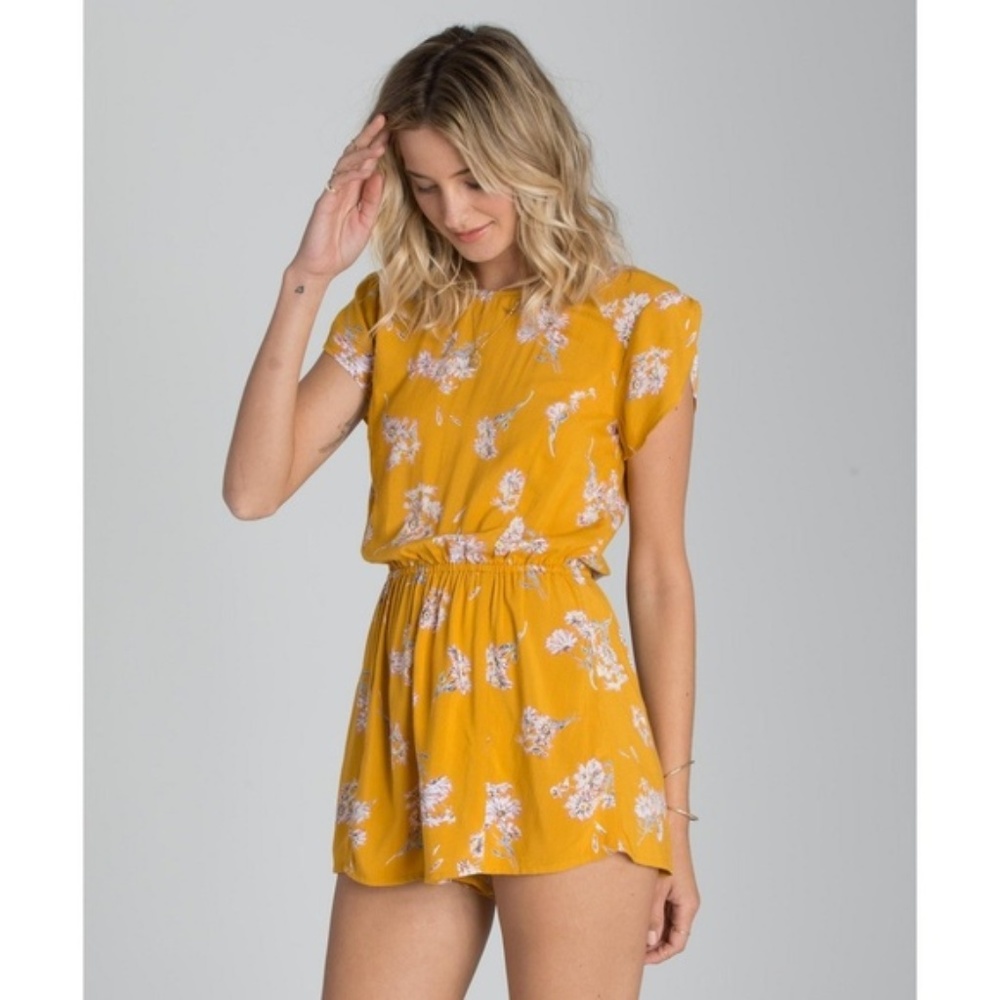 Billabong Golden Yellow Floral Romper